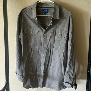 Apt 9 grey dress button down shirt